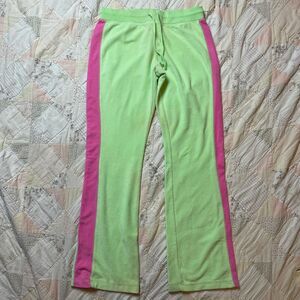 lilly pulitzer vintage y2k green and pink flare pants butt pocket size small